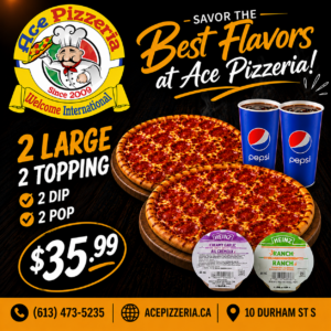 2 Large 2 Topping with 2 Pop and 2 Dip